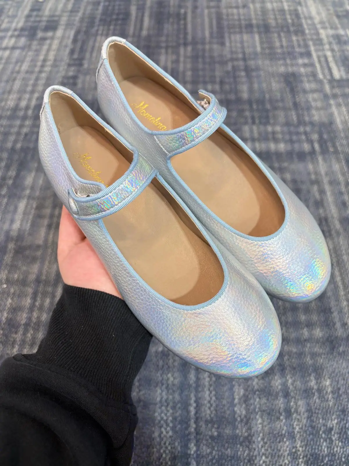 Mamelina Blue Iridescent Silver Mary Jane - Image 3