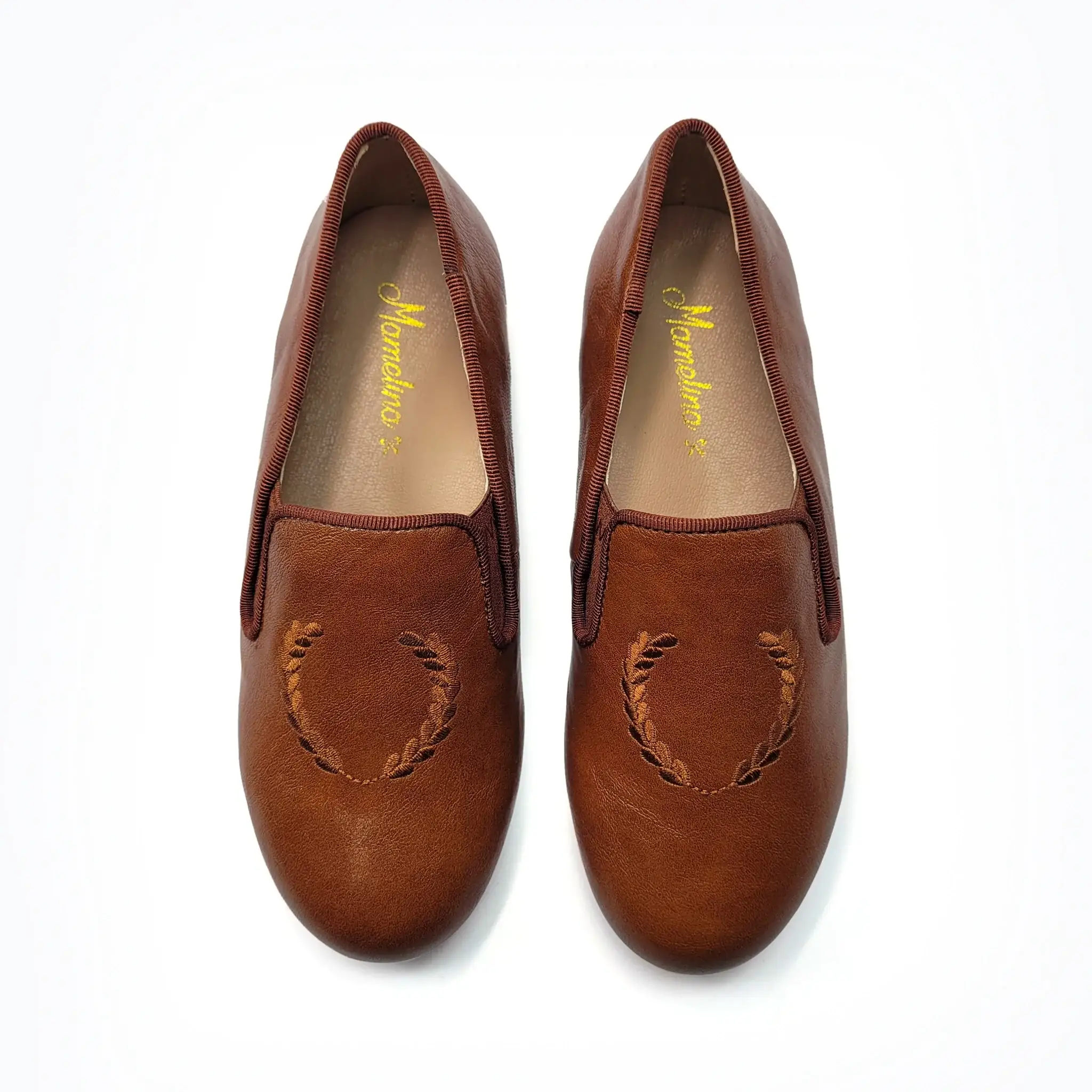 Mamelina Brown Leather Smoking Slip On - Image 2