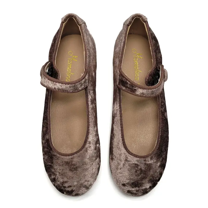 Mamelina Chestnut Brown Velvet Mary Jane - Image 2