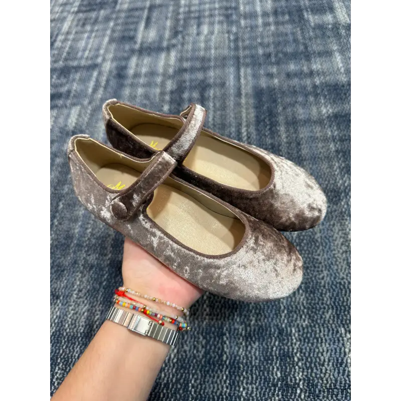 Mamelina Chestnut Brown Velvet Mary Jane - Image 3