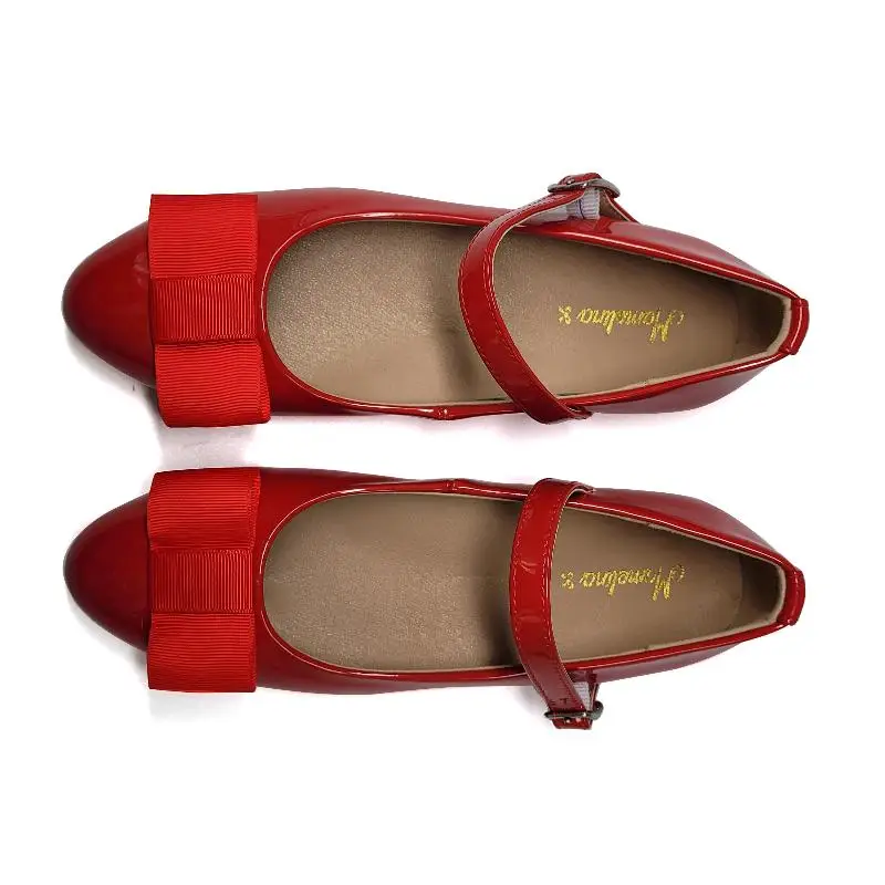Mamelina Classic Red Patent Bow Mary Jane - Image 3
