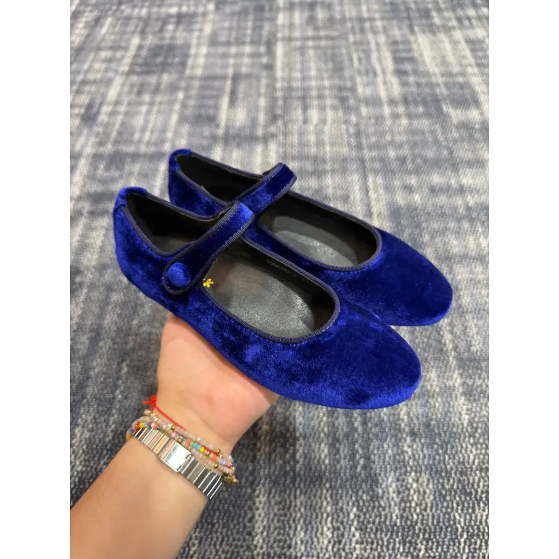 Mamelina Cobolt Blue Velvet Mary Jane - Image 3