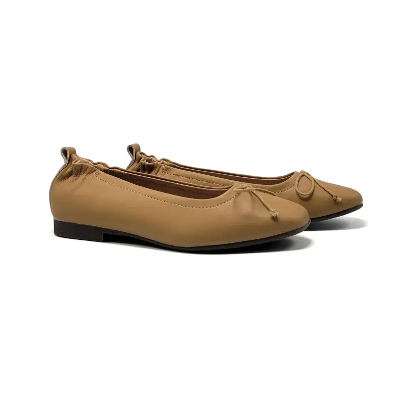 Mamelina Cognac Bow Ballet Flat