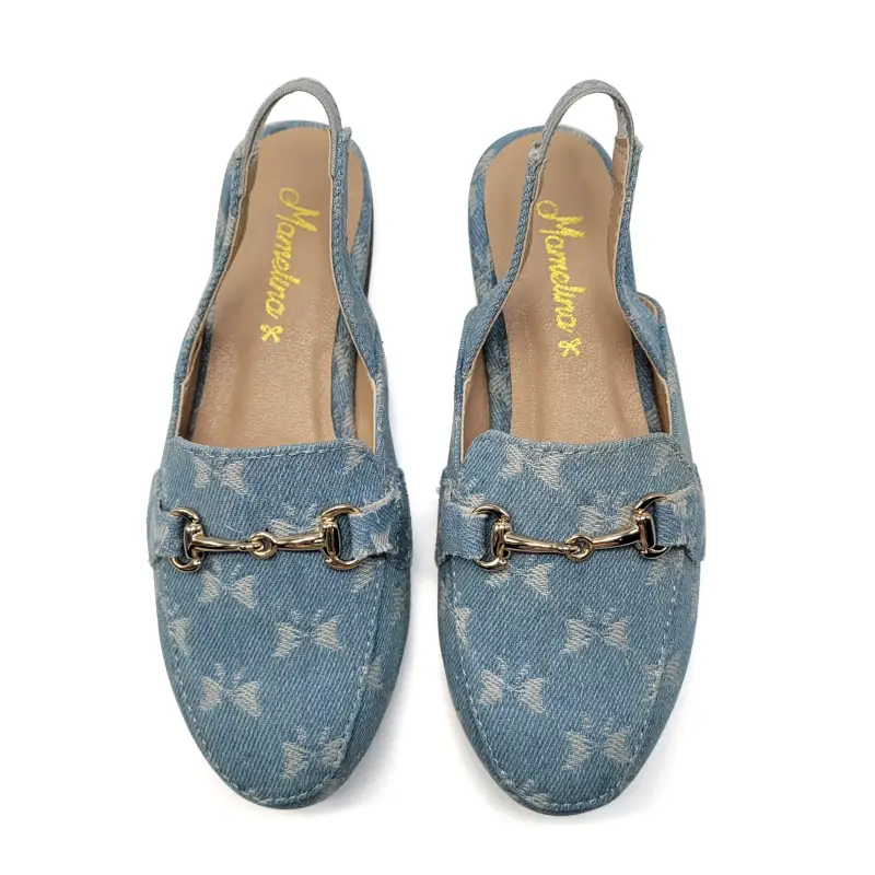 Mamelina Denim Butterfly Chain Slingback - Image 2