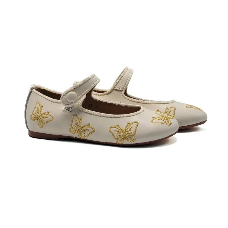 Mamelina Ivory Butterfly Mary Jane