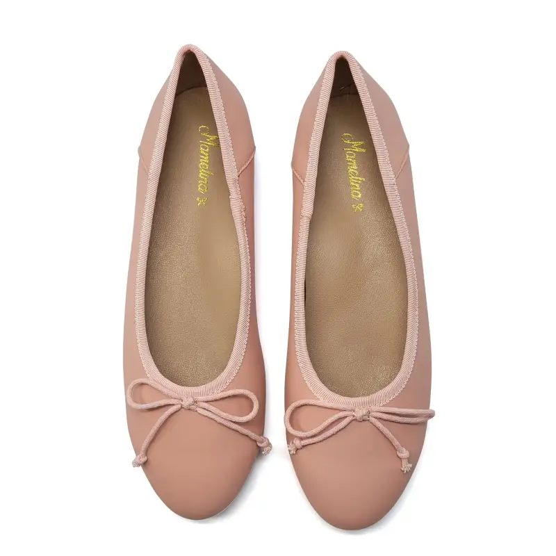 Mamelina Nude Pink Bow Ballet Flat - Image 2