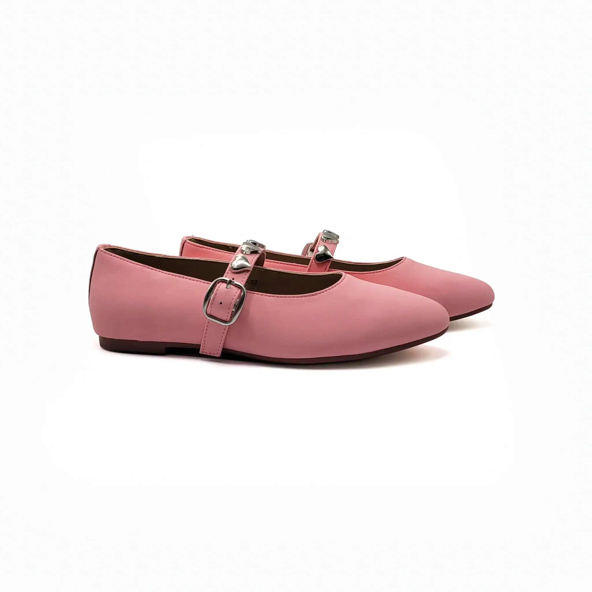 Mamelina Pink Leather Heart Mary Jane