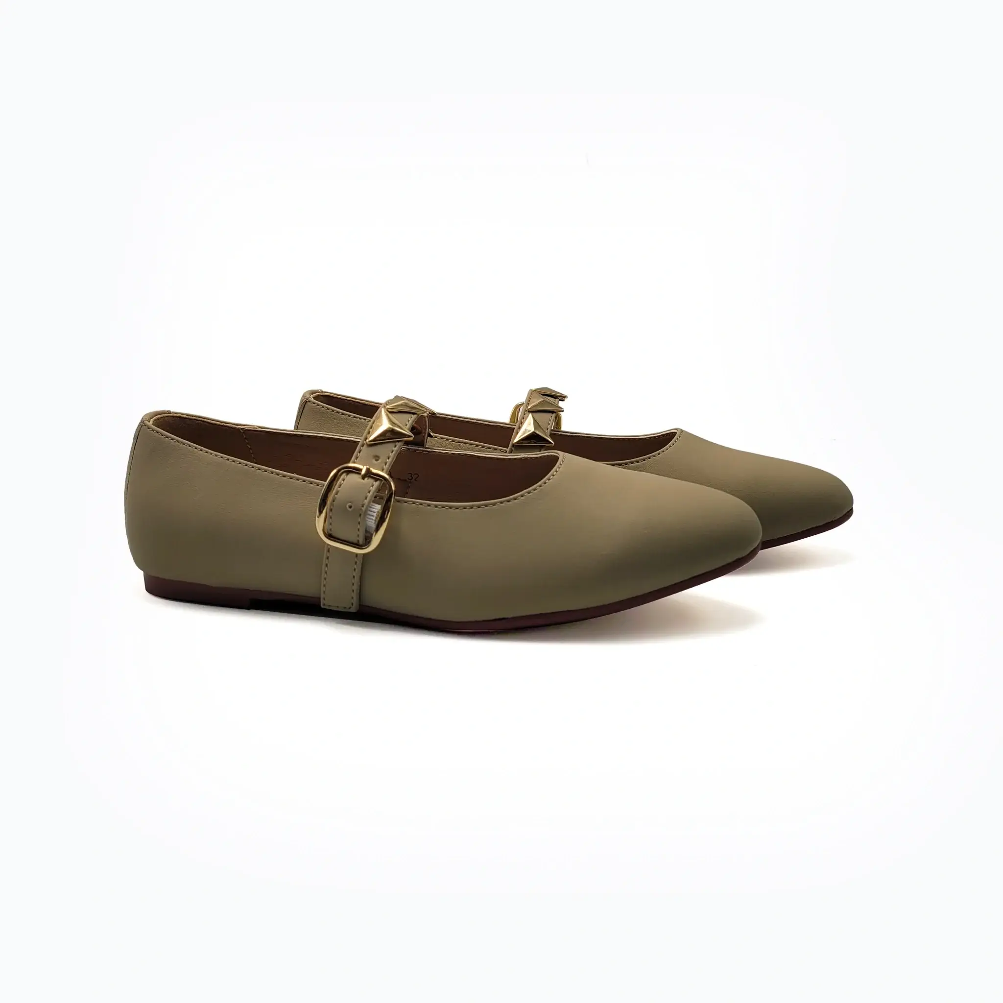 Mamelina Taupe Leather Mary Jane