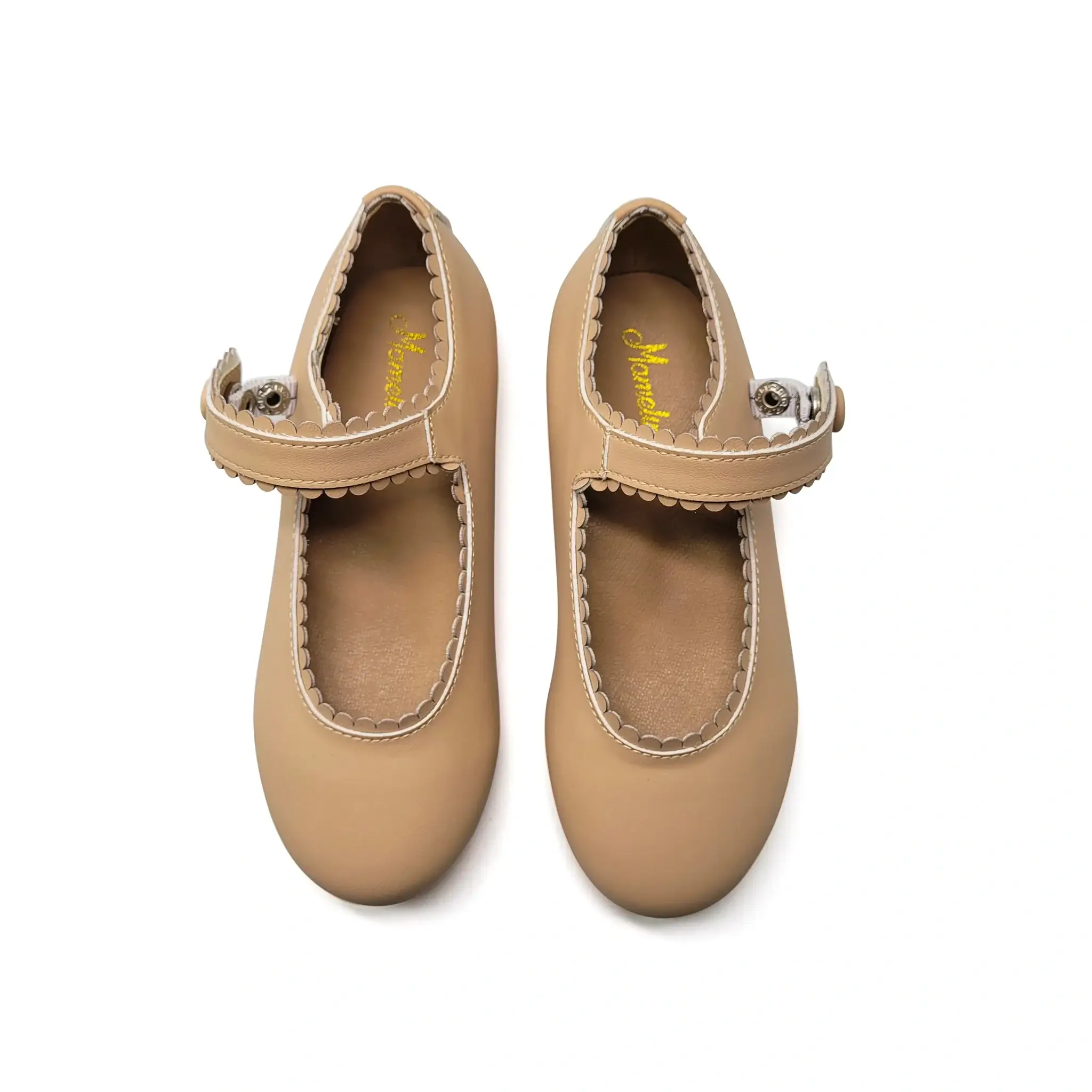 Mamelina Taupe Leather Scalloped Mary Jane - Image 2