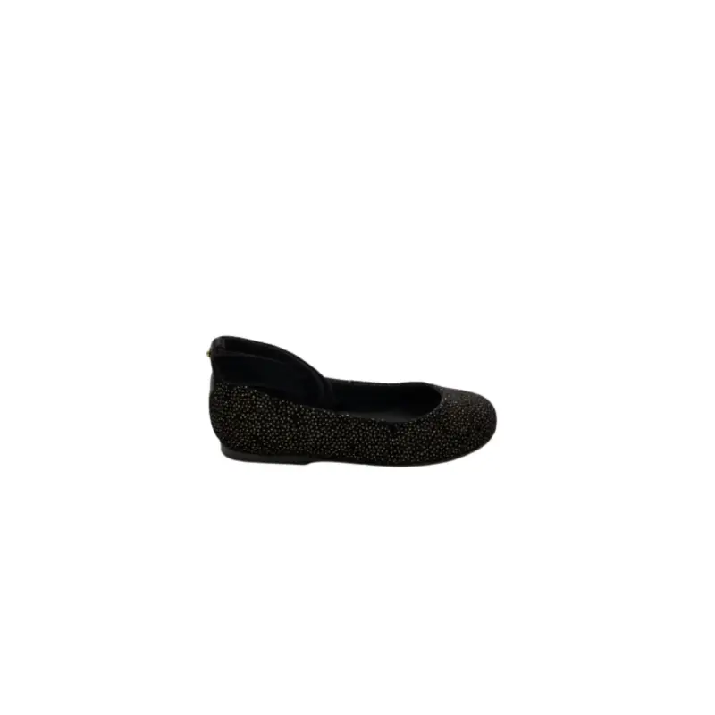 Manuela De Juan Ankle Strap Black Velvet Gold Shimmer Ballet