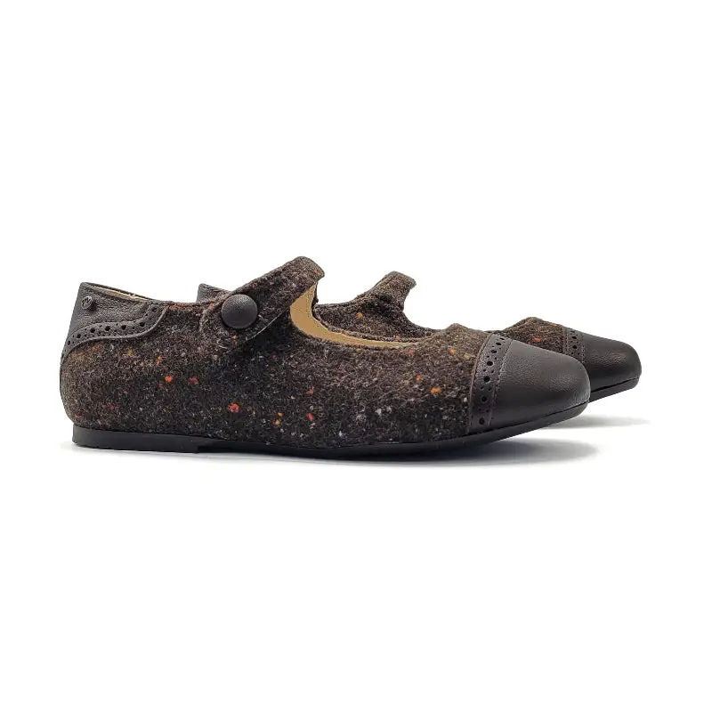 Manuela De Juan ATHALIA Brown Speckled Toe Cap Mary Jane S3141