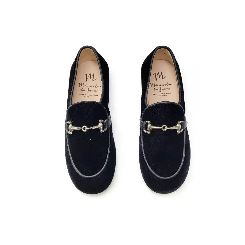 Manuela De Juan Black Velvet Chain Slip On - Image 2