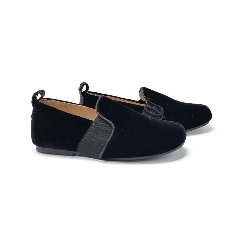 Manuela De Juan Black Velvet Elastic Smoking Shoe  Richard