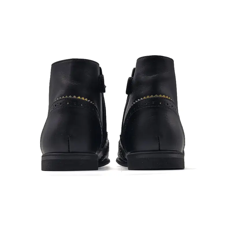 Manuela De Juan Hamie Black Gold Wingtip Bootie S3157 - Image 2
