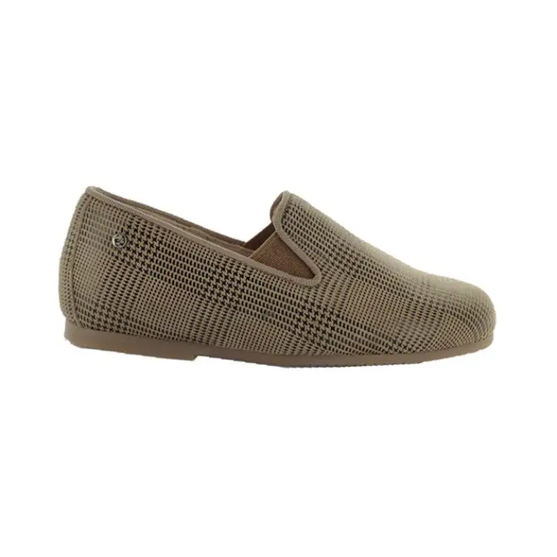 Manuela De Juan Honey Scottish Houndstooth Print Smoking Shoe - Image 2