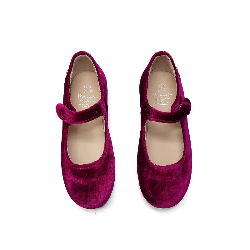 Manuela De Juan Magenta Pink Velvet Mary Jane S2108 MIMI - Image 2