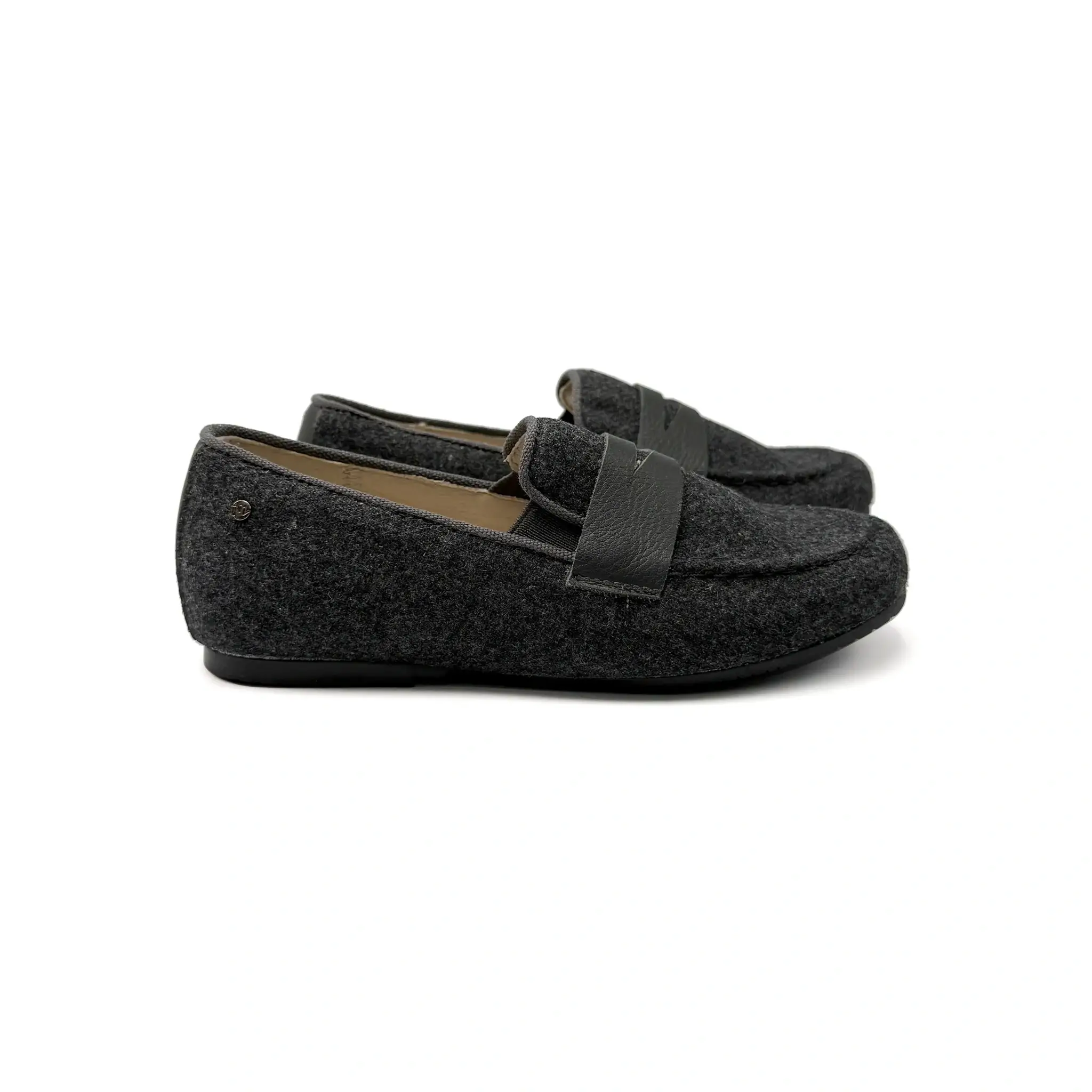 Manuela De Juan Miqueas Grey Flannel Penny Loafer Dress Shoe