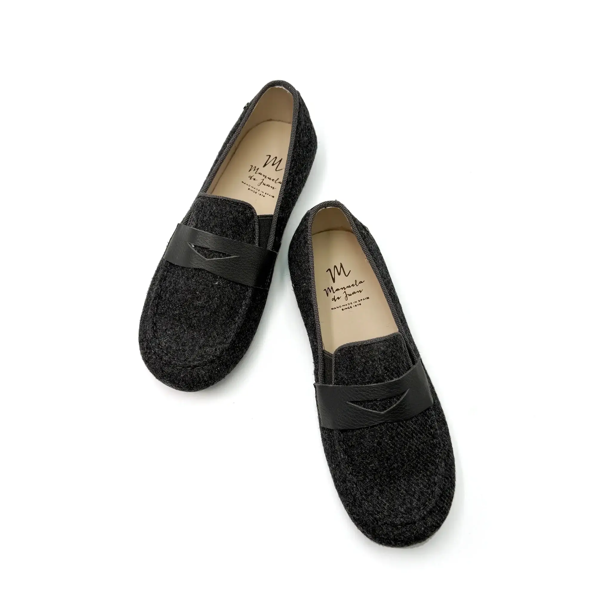 Manuela De Juan Miqueas Grey Flannel Penny Loafer Dress Shoe - Image 3