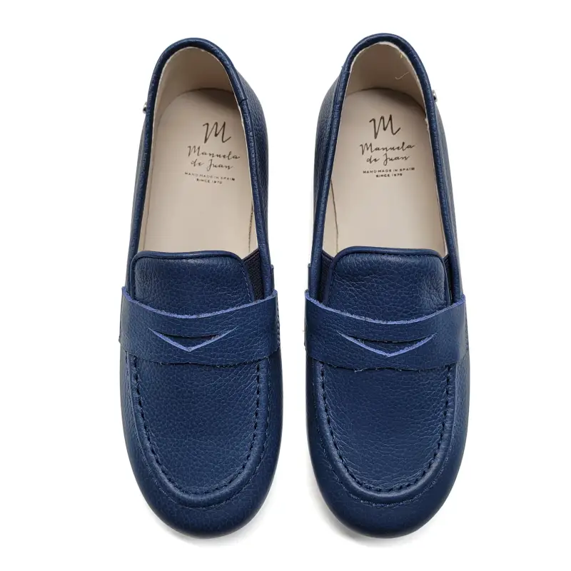 Manuela De Juan Miqueas Navy Pebbled Smoking Shoe - Image 2