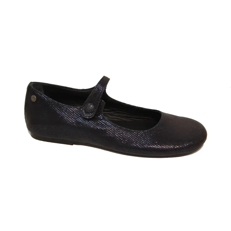 Manuela De Juan  Navy Metallic Dot Leather Mary Jane MIMI