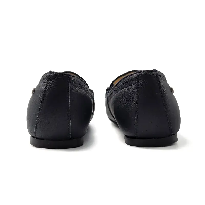 Manuela De Juan Navy Tweed Chain Slip on - Image 3