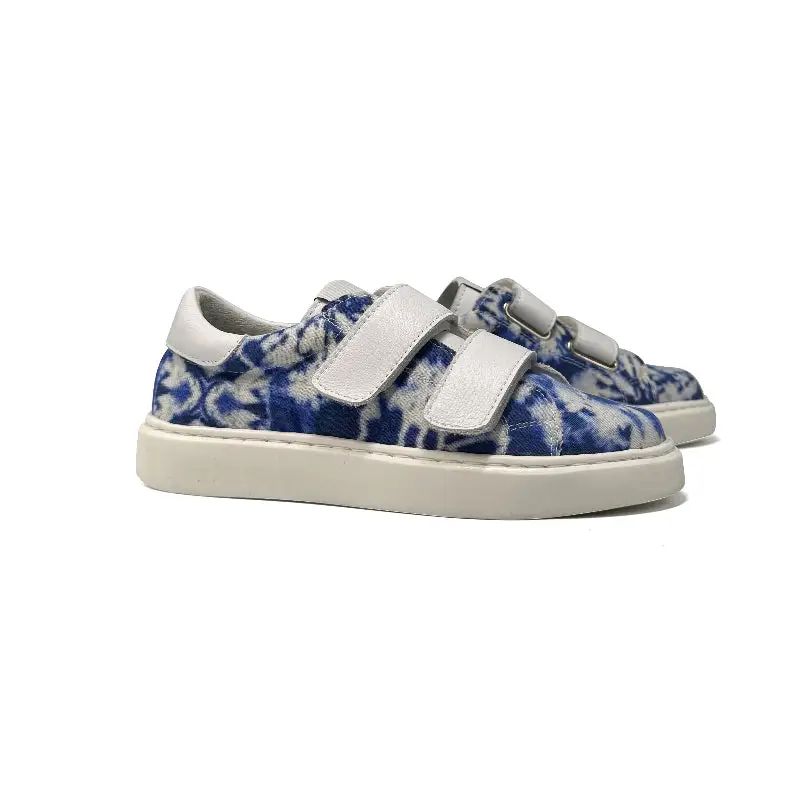Manuela De Juan Northside Blue Tie Dye Velcro Sneaker C285