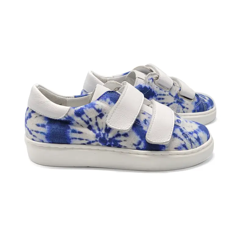 Manuela De Juan Northside Blue Tie Dye Velcro Sneaker C285 - Image 2