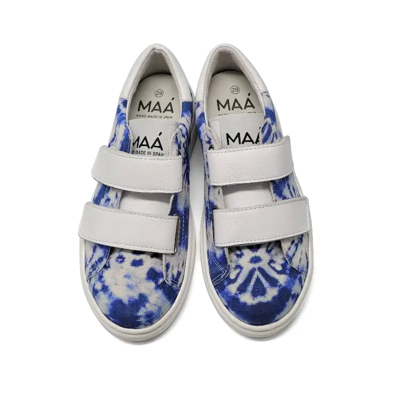 Manuela De Juan Northside Blue Tie Dye Velcro Sneaker C285 - Image 3