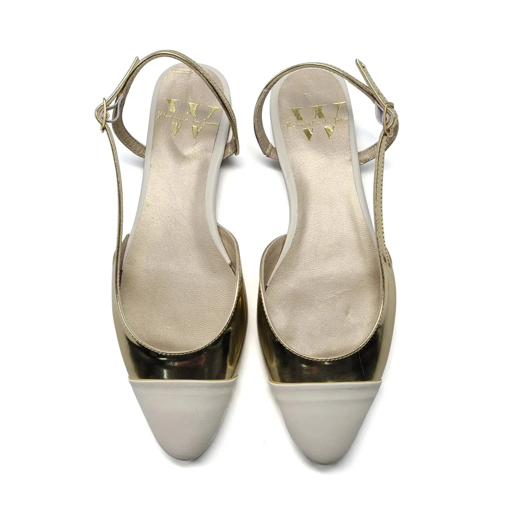 Manuela De Juan Platinum Mirror Slingback - Image 2