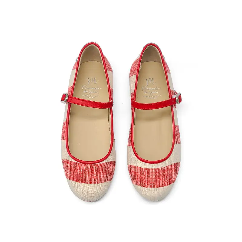Manuela De Juan Red Togo Striped Mary Jane - Image 3