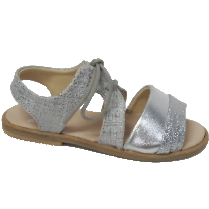 Manuela De Juan Silver Lace Sandal