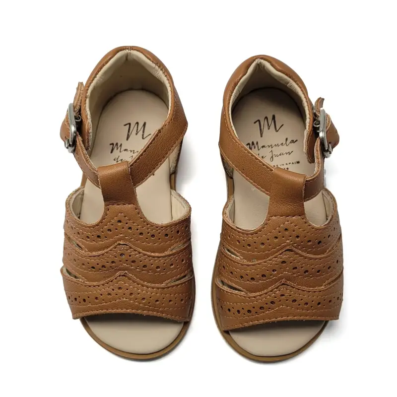 Manuela De Juan Terence Cognac Print Sandal - Image 2