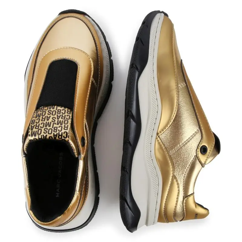 Marc Jacobs Gold Tone Chunky Slip on Sneaker - Image 3