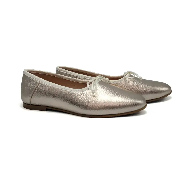 Maria Catalan Cracked Gold High Cut Ballet Flat