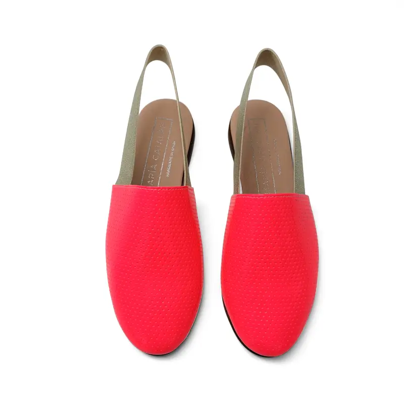 Maria Catalan Neon Pink Gold Slingback - Image 2