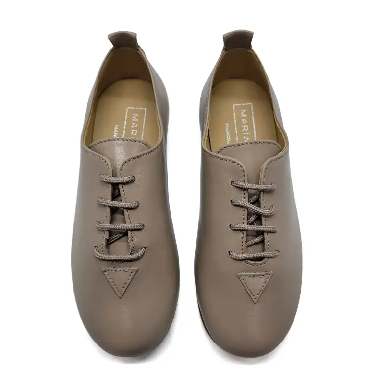 Maria Catalan Taupe Leather Lace Shoe - Image 3