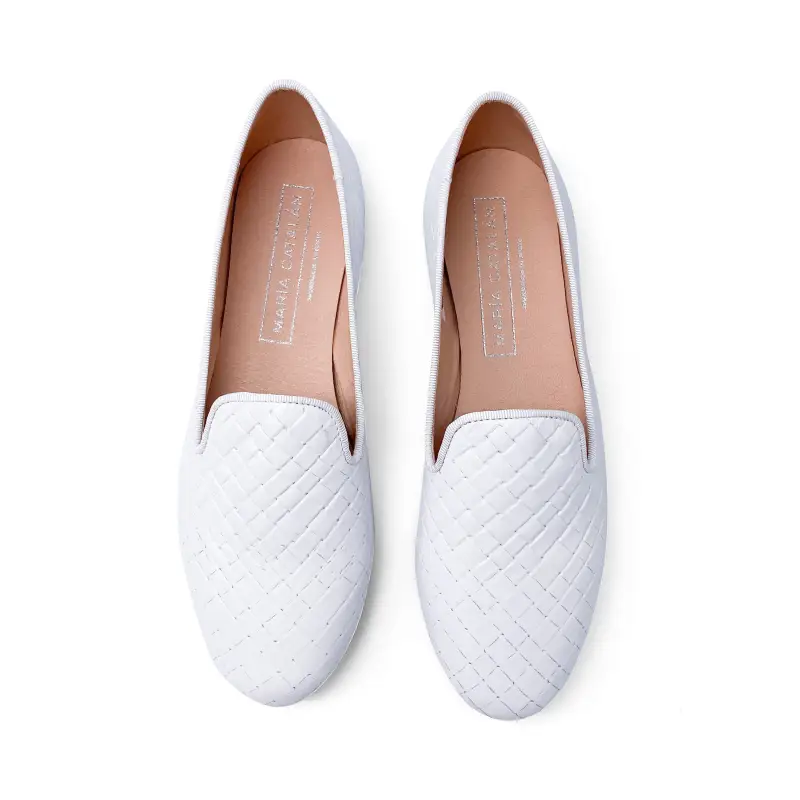 Maria Catalan White Basket Weave Slip On - Image 2