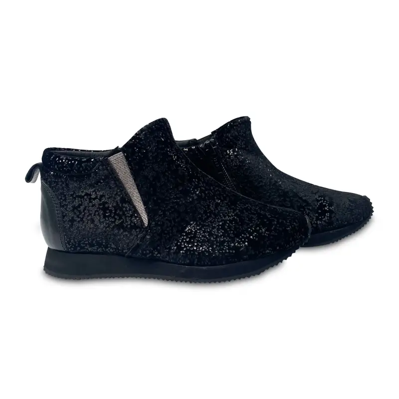 Maria Catalan Black Shimmer Sock Bootie - Image 2