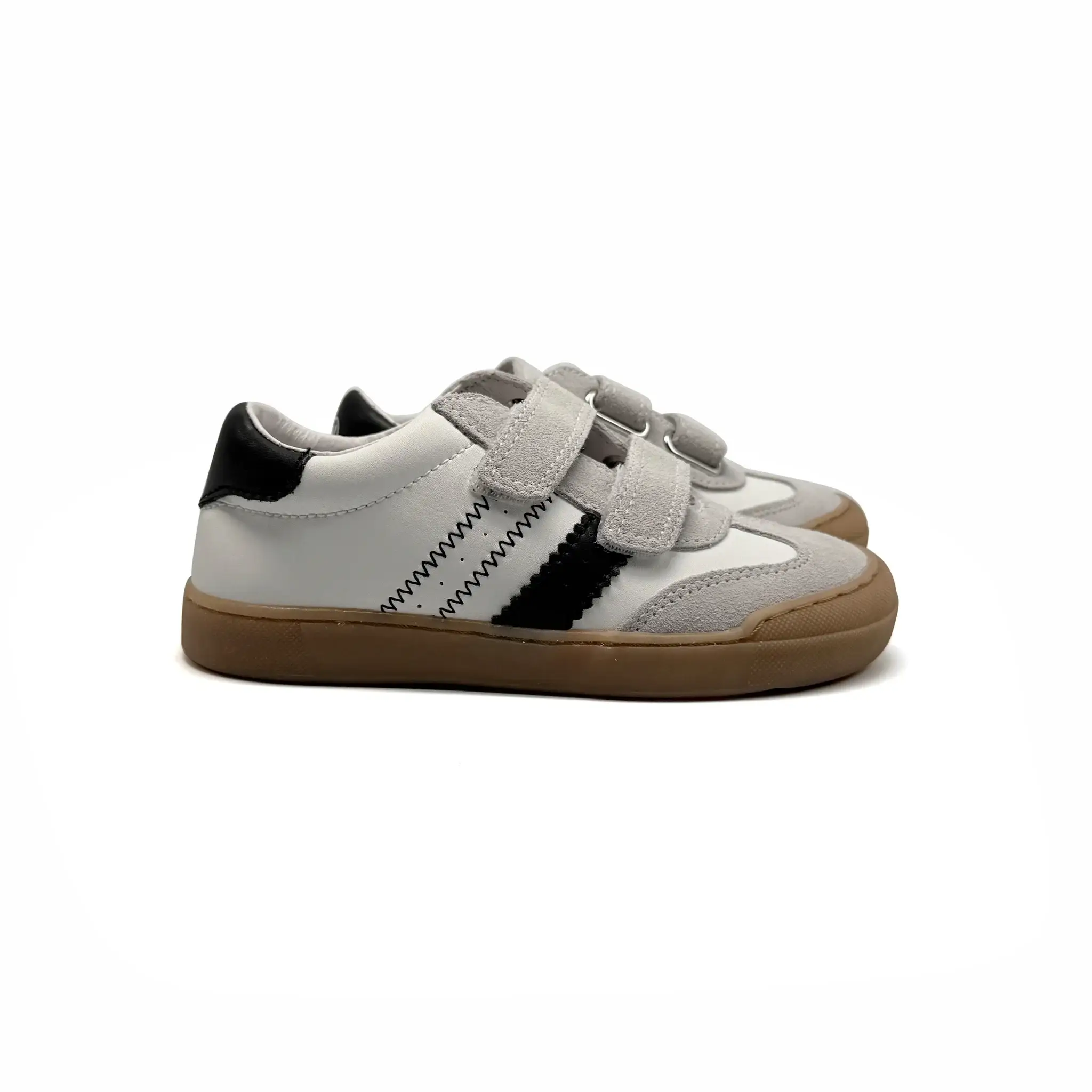 Naturino Riby White Black Velcro Sneaker