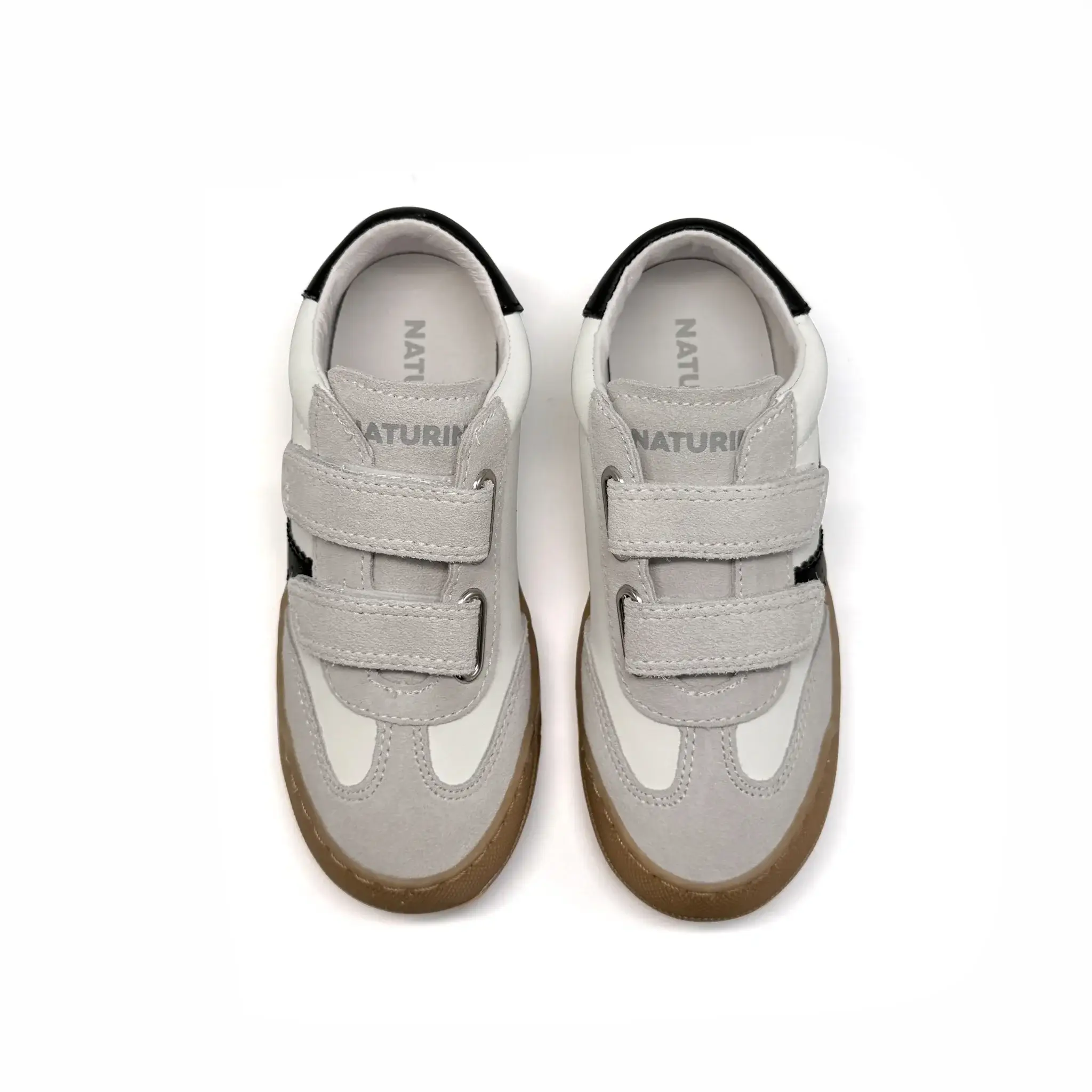 Naturino Riby White Black Velcro Sneaker - Image 2