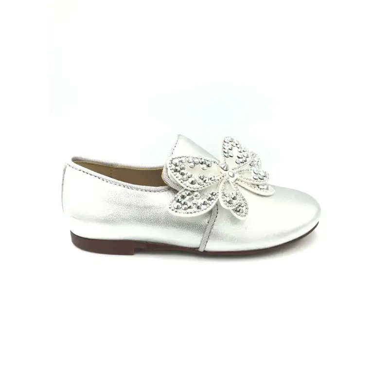 Papanatas Silver Butterfly Slip On Loafer