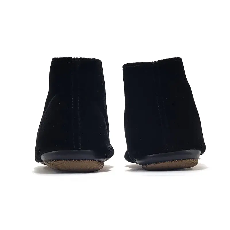 Pepe Black Velvet Front Zipper Bootie 225 - Image 4
