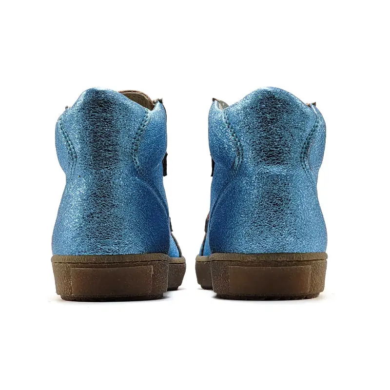Pepe' Elsa Blue Metallic Velcro High Top Sneaker - Image 5