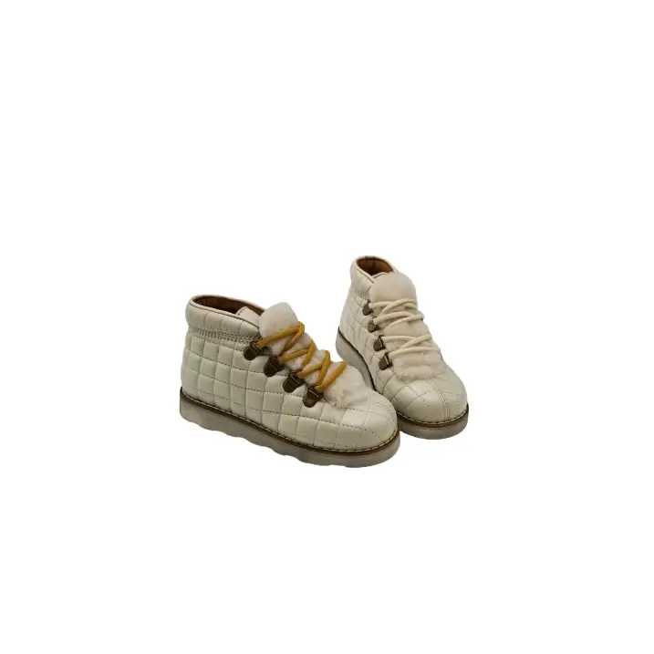 Pepe' ES X LS Off White Lace Up Quilted Fur High Top - Image 4