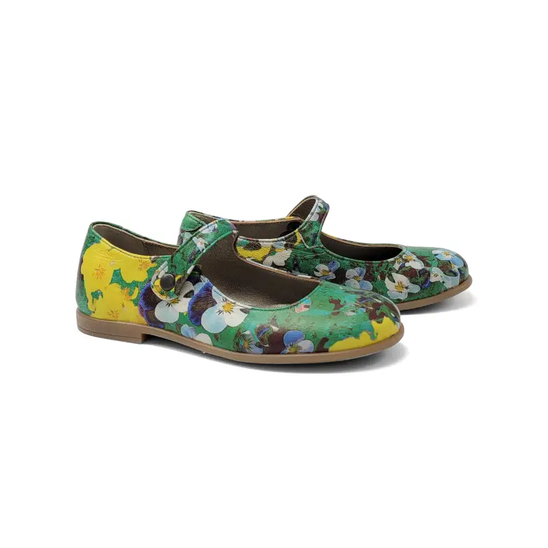 Pepe Green Yellow Floral Mary Jane