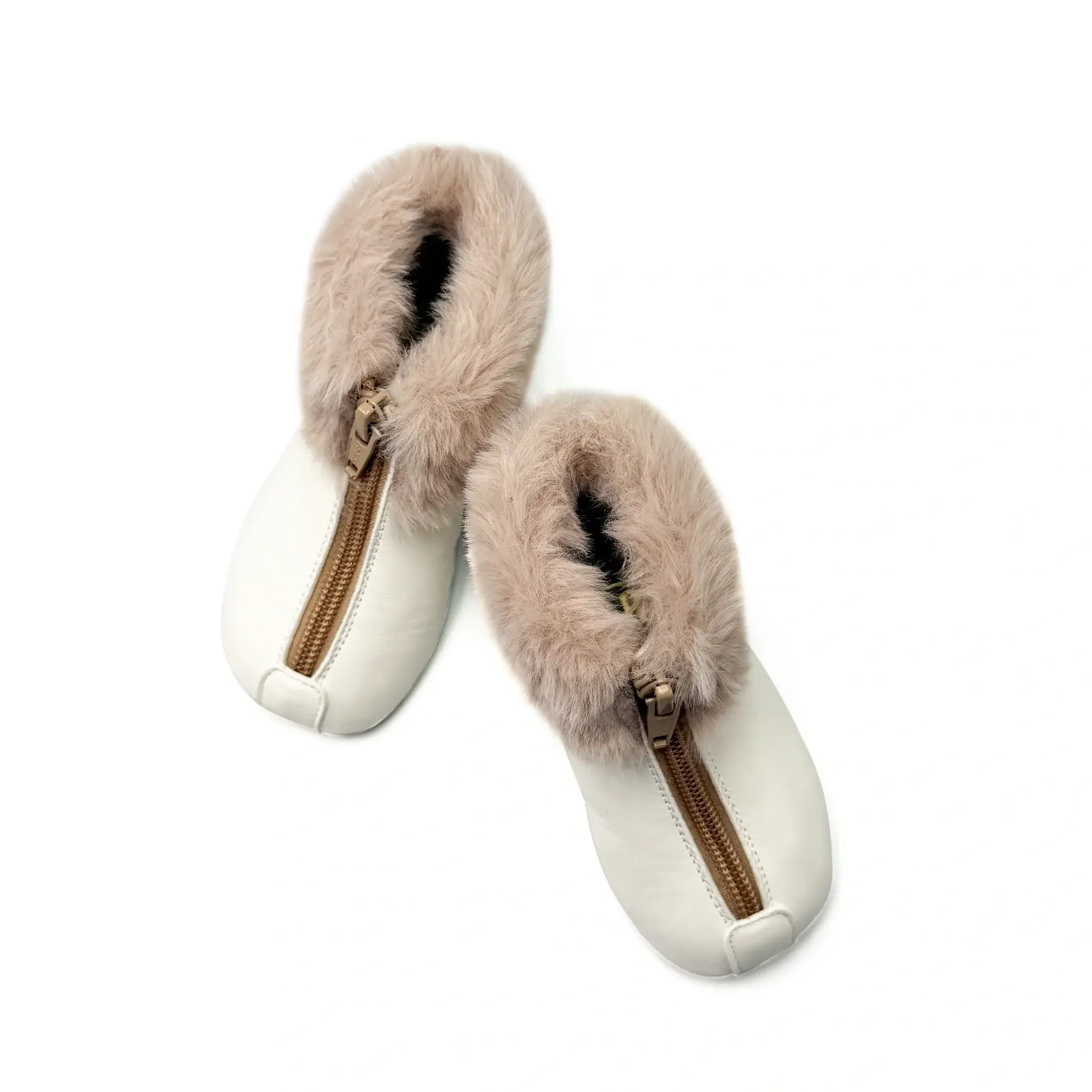 Pepe' Ivory Fur Front Zipper Bootie - Image 2