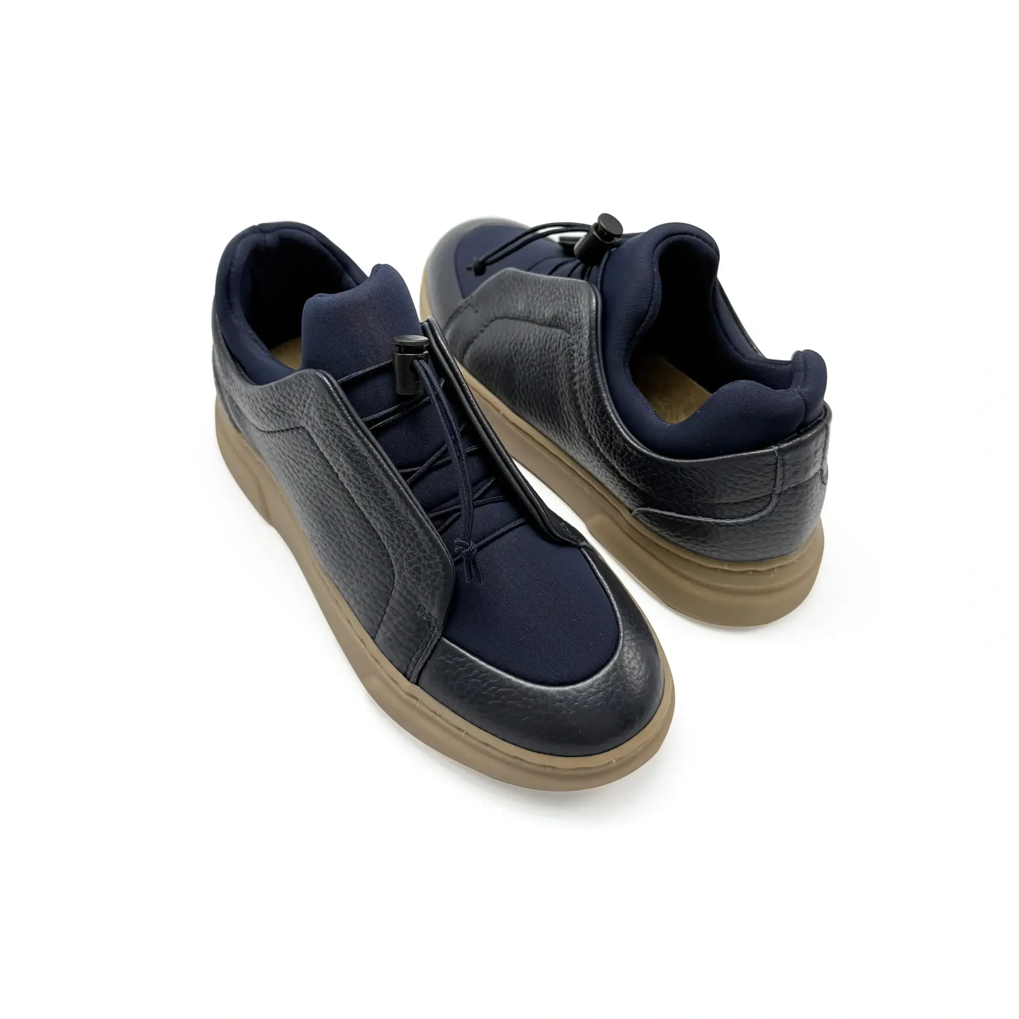Porte Navy Leather No Tie Sneaker - Image 3