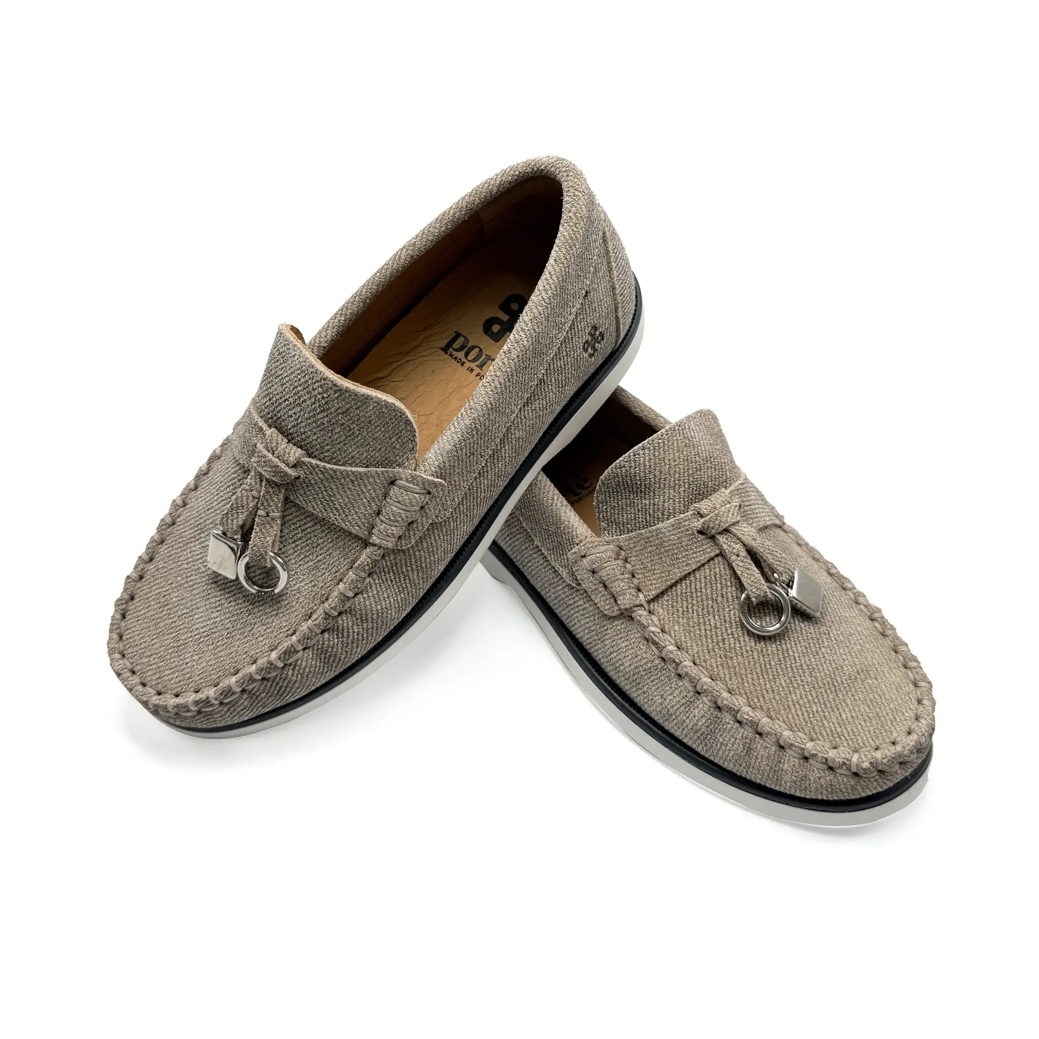 Porte Sand "Denim" Suede Charm Loafer - Image 2