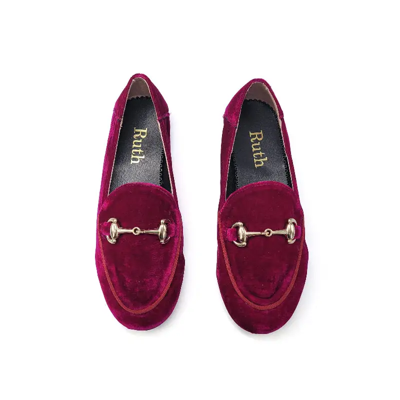 Ruth Secret Fuchsia Velvet Chain Slip On 3655 - Image 2