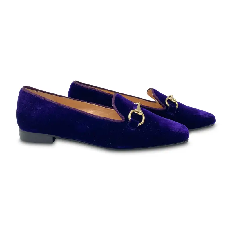 Ruth Secret Purple Velvet Chain Slip On